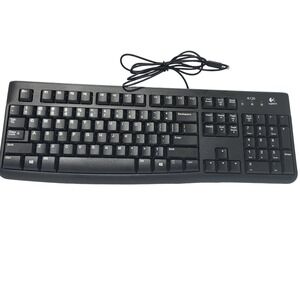 Logitech K120 Wired USB Keyboard‎ Black Full Size Spill Resistant "Tested"